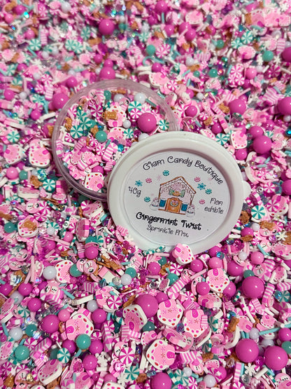 Gingermint Twist Sprinkles, Fake Gingerbread Sprinkles, 40 Grams