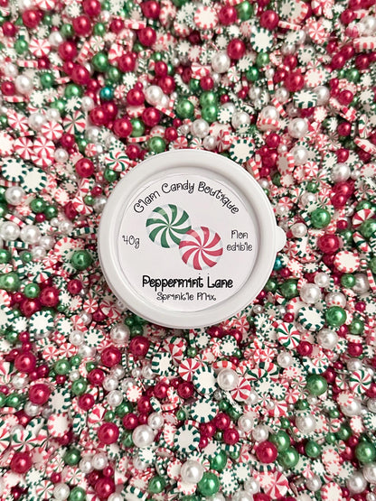 Peppermint Lane Sprinkles, Fake Peppermint Sprinkles, Christmas Sprinkles