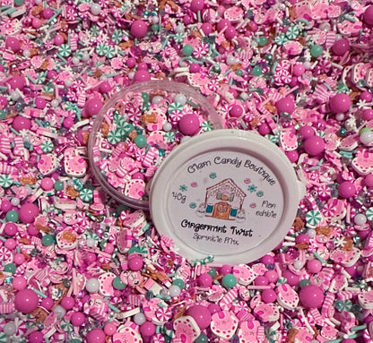 Gingermint Twist Sprinkles, Fake Gingerbread Sprinkles, 40 Grams