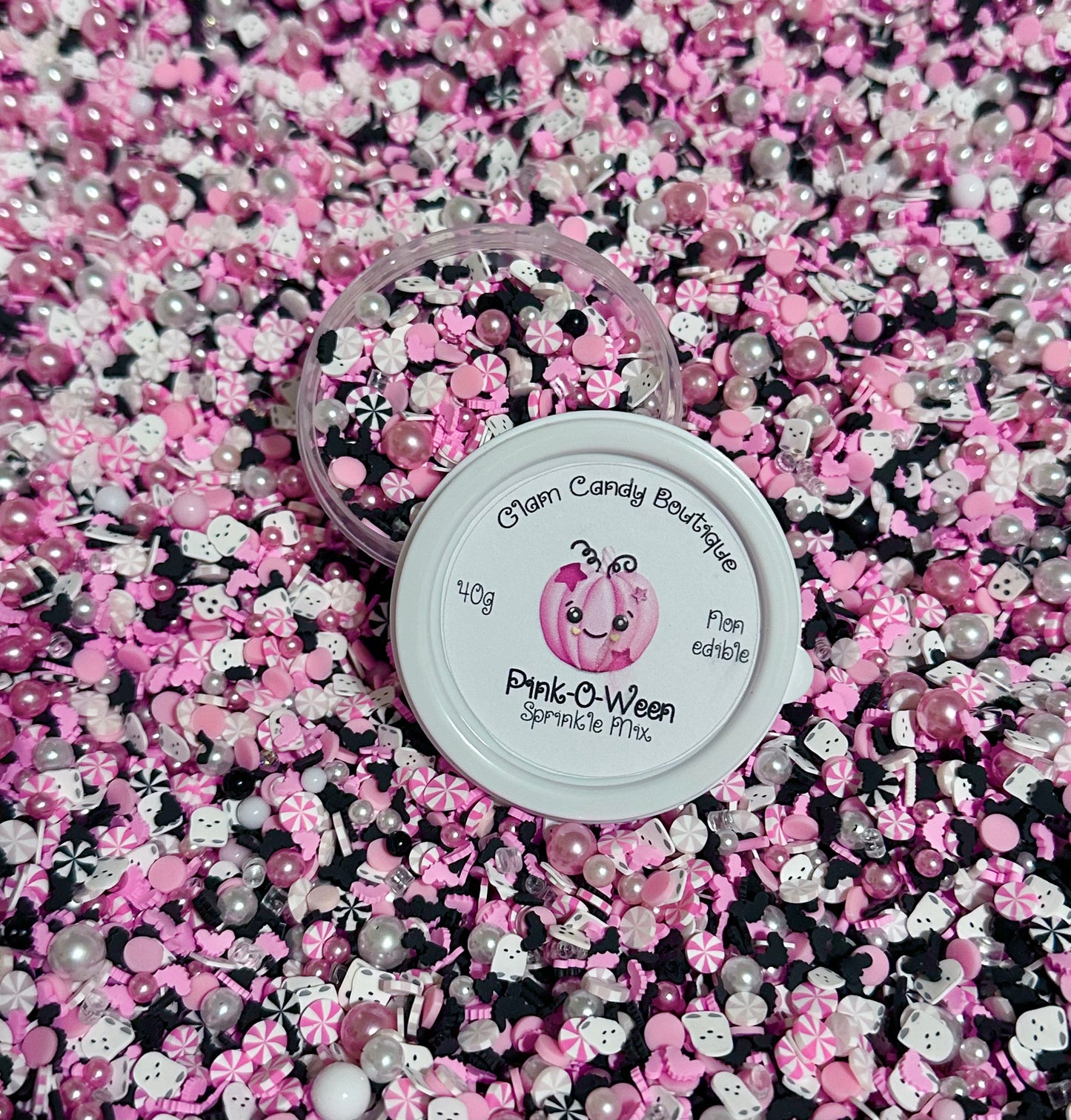 Pink-O-Ween Sprinkles, Pink Halloween Sprinkles, Fake Sprinkles