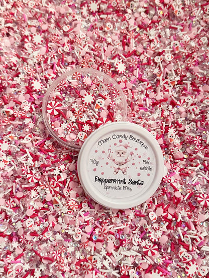 Peppermint Santa Sprinkles, Fake Pink Christmas Sprinkles