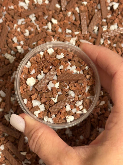 Fake Chocolate Crumbs, Fake Crumbles, Fake Chocolate Bits, Fake Chocolate Shavings, Cocoa Crunch Crumblez