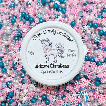 Unicorn Christmas Sprinkles, Pink Christmas Sprinkles, Fake Sprinkles, Pastel Christmas Sprinkles, New Look! Gorgeous Blue Pearls Added!