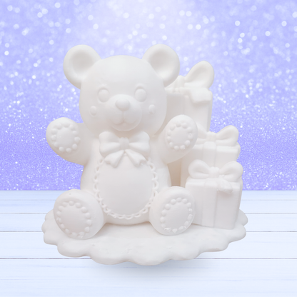 3D Mesh File - Candyland Gingerbread Bear with Snow and Presents