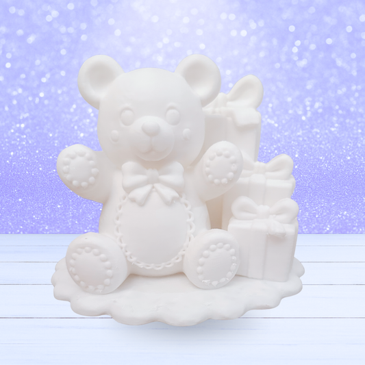 3D Mesh File - Candyland Gingerbread Bear with Snow and Presents