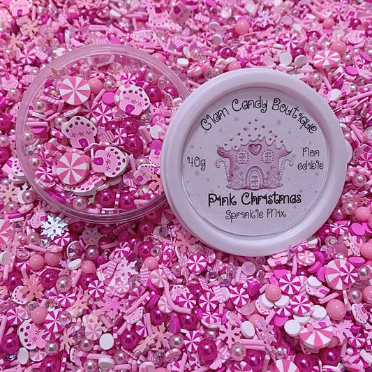 Pink Christmas Sprinkles, Fake Sprinkles, 40 Grams