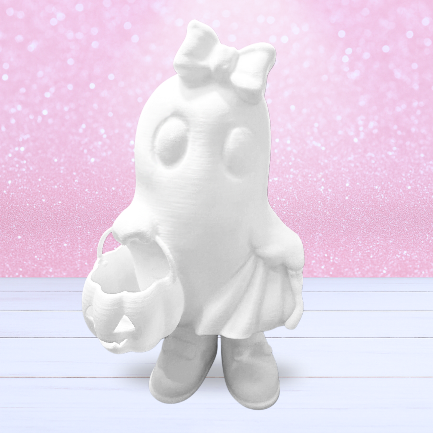 Paintable Ghost Girl with Candy Bucket - Available Soon!