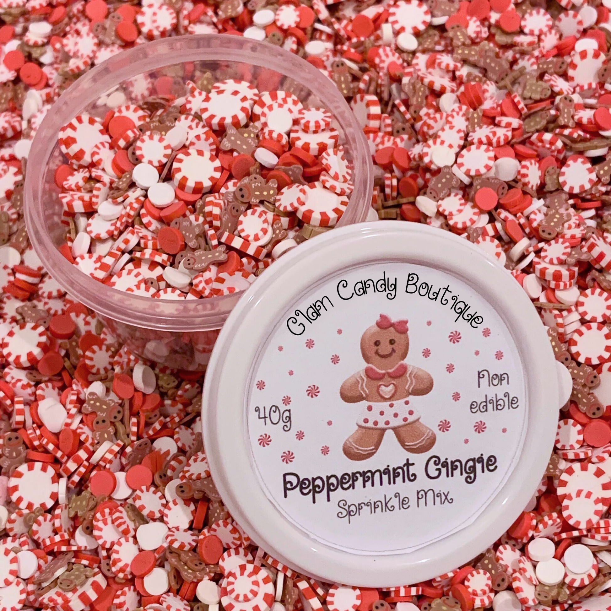 Peppermint Gingie Sprinkles, Fake Peppermint Sprinkles, Gingerbread Sprinkles, Christmas Sprinkles
