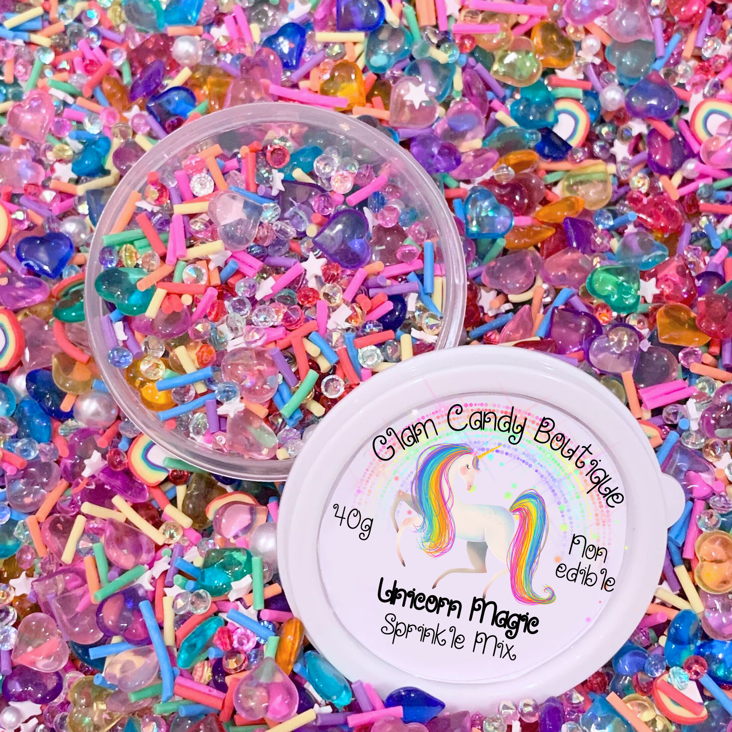 Unicorn Magic Sprinkles, Fake Rainbow Sprinkles, 40 Grams