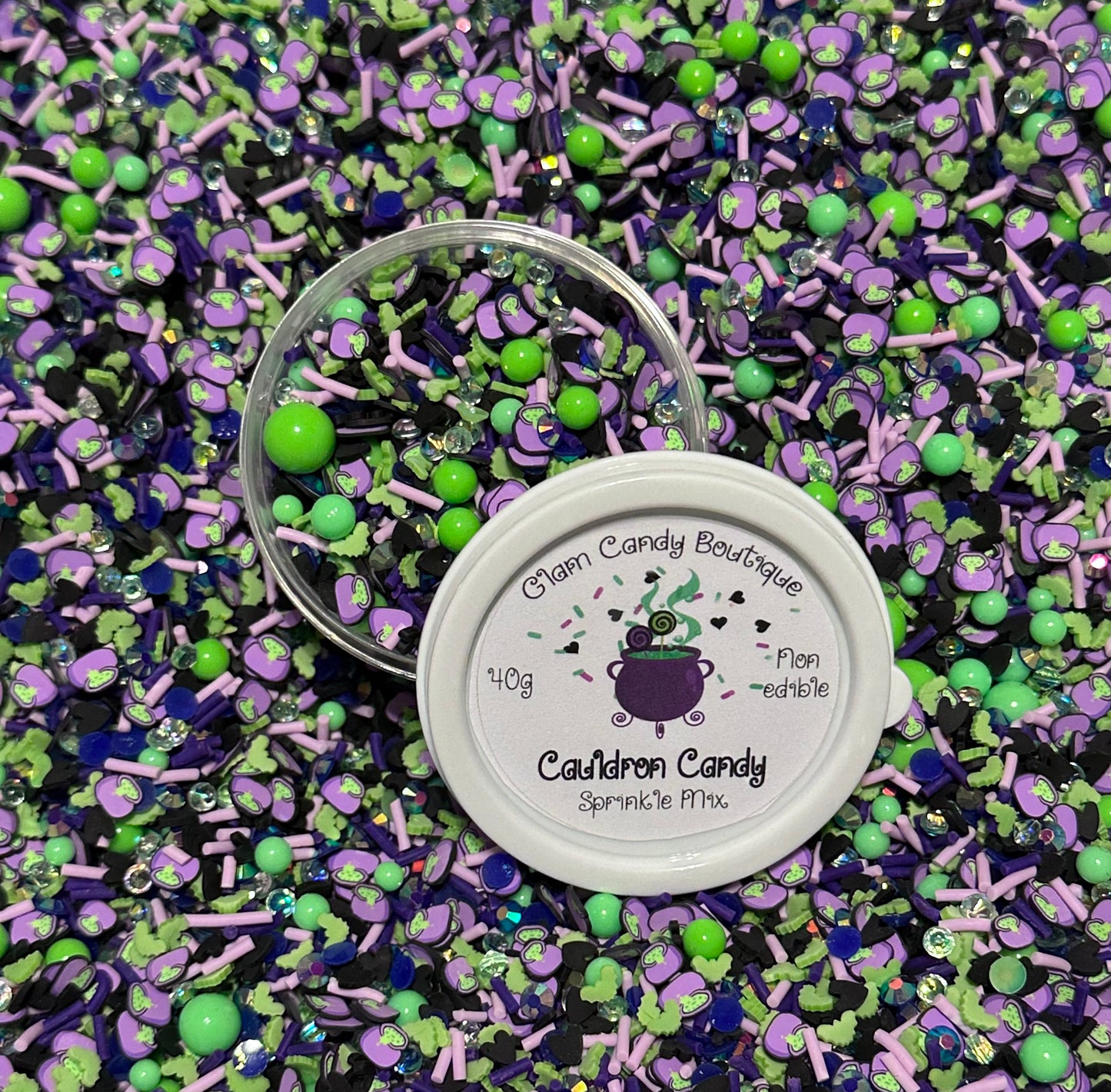 Cauldron Candy Sprinkles, Fake HalloweenSprinkles, 40 Grams