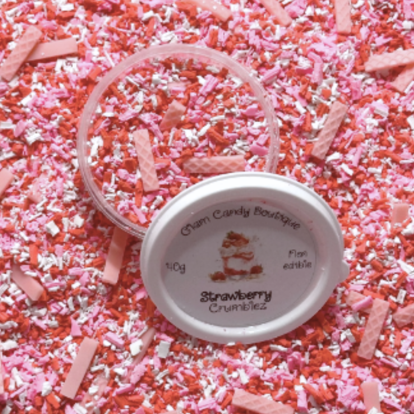 Fake Pink Crumbs, Pink Crumbles, Fake Pink Sprinkles, Fake Strawberry Shavings, Strawberry Crumblez