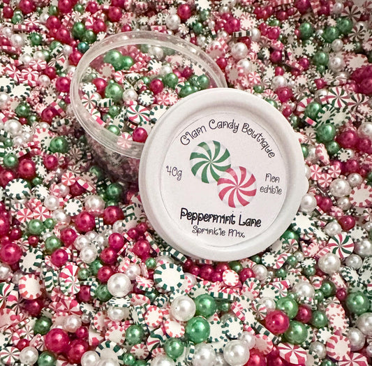 Peppermint Lane Sprinkles, Fake Peppermint Sprinkles, Christmas Sprinkles