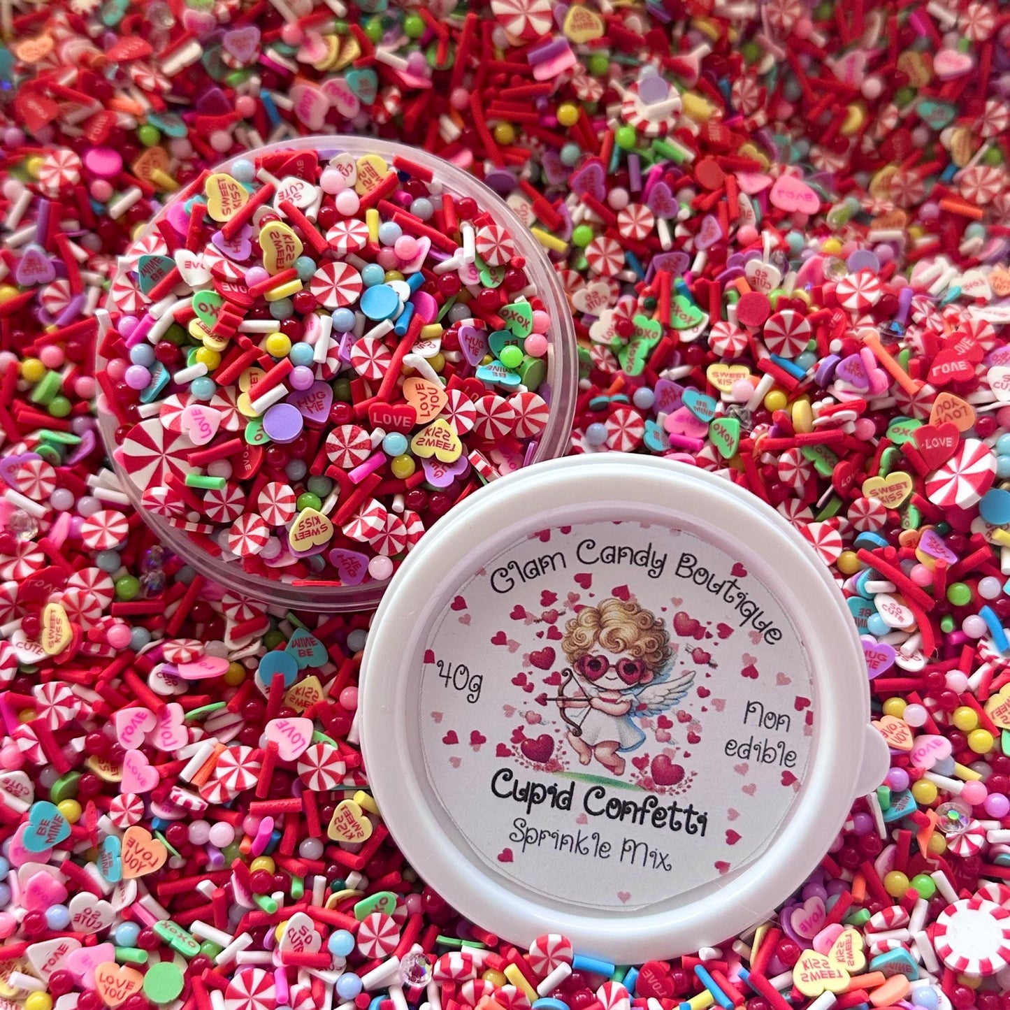 Cupid Confetti, Valentines Day Fake Sprinkles, 40 Grams