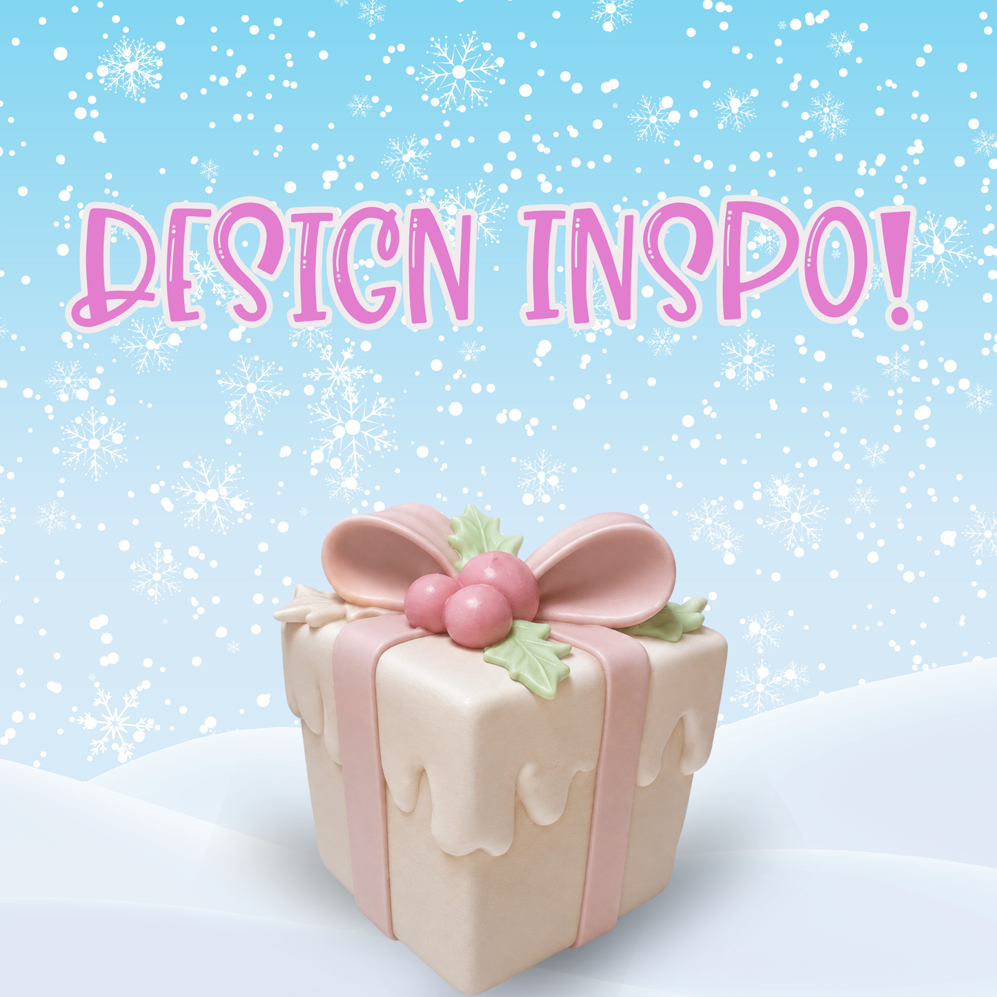 Frosty Present with Ribbon and Holly - Made-to-Order