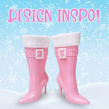 Mrs Claus Sassy Boots - Made-to-Order - Set of 2 Left and Right