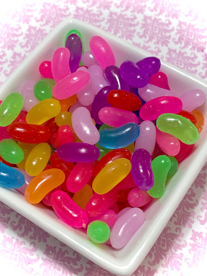 Fake Jelly Beans, Faux Jelly Beans, Jelly Bean Cabochons, Choice of 2 Sizes, Set of 27