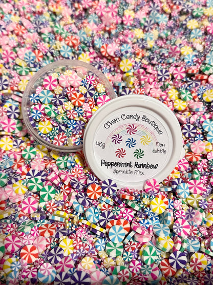 Rainbow Peppermint Sprinkles, Fake Peppermint Sprinkles
