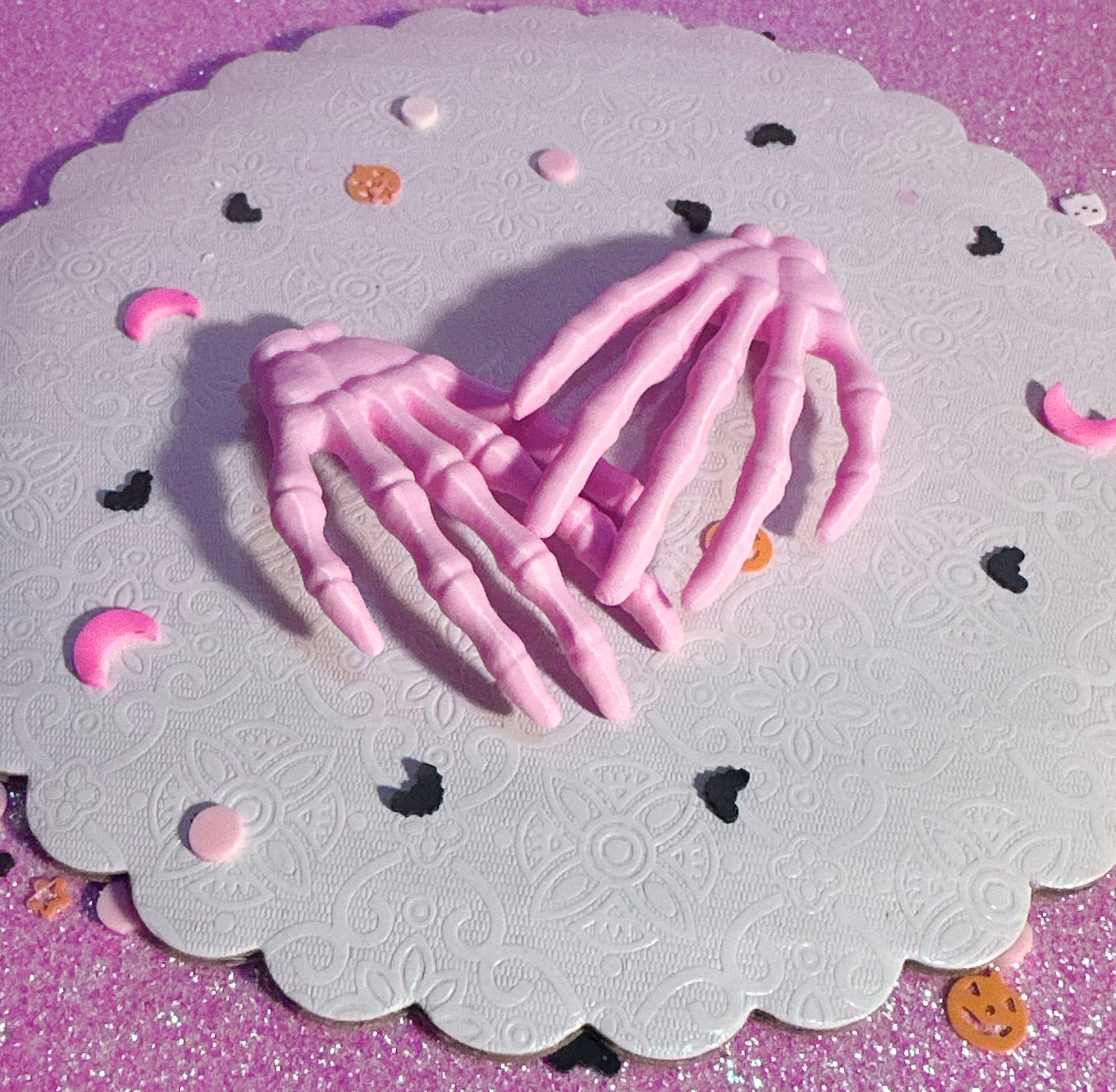 Mini Light Pink Skeleton Hands - Set of 8