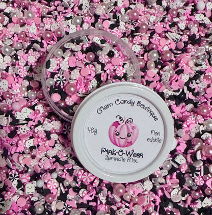 Pink-O-Ween Sprinkles, Pink Halloween Sprinkles, Fake Sprinkles