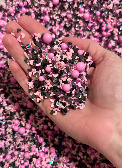Pink Glam-O-Ween Sprinkles, Pink Halloween Sprinkles, Fake Sprinkles