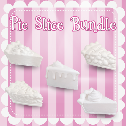 3D Mesh File - Pie Slice Bundle - Set of 5 Designs - Colored Files