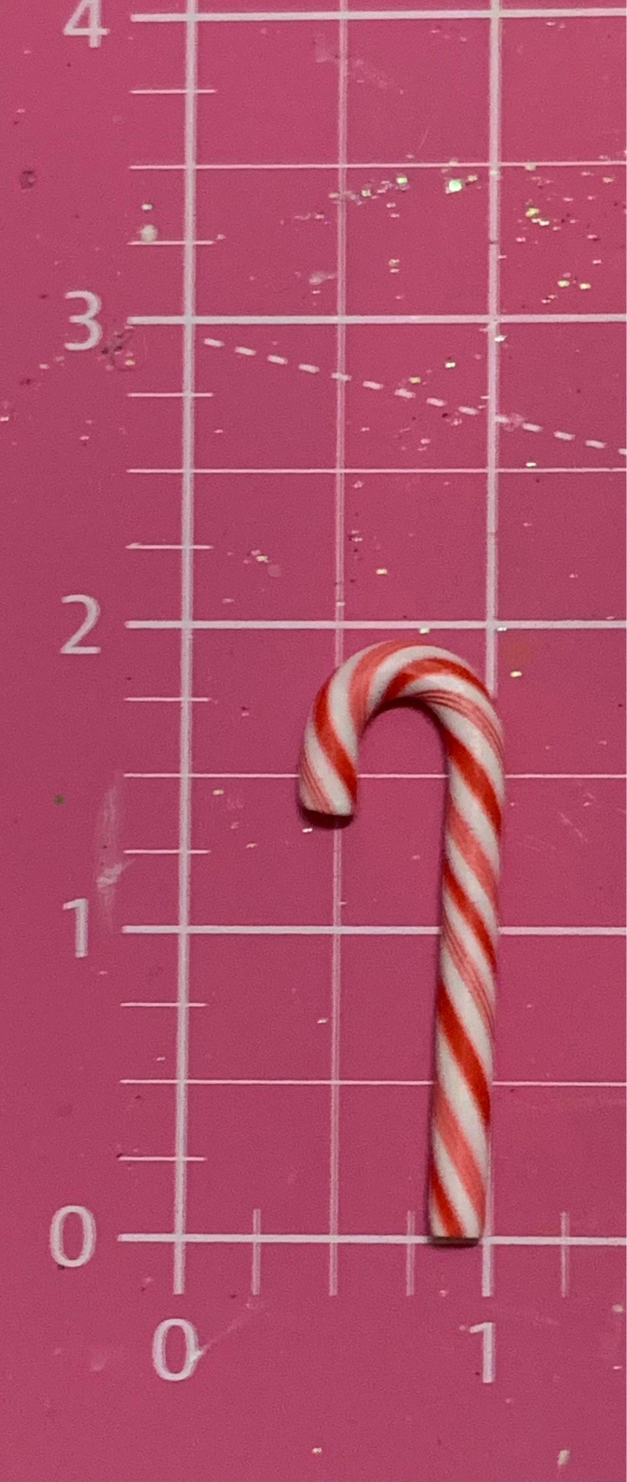 Fake Peppermint Candy Canes, Polymer Clay Candy Canes, Red and White, Choice of 2 Sizes, Set of 10