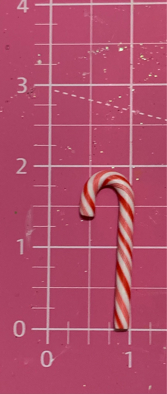 Fake Peppermint Candy Canes, Polymer Clay Candy Canes, Red and White, Choice of 2 Sizes, Set of 10