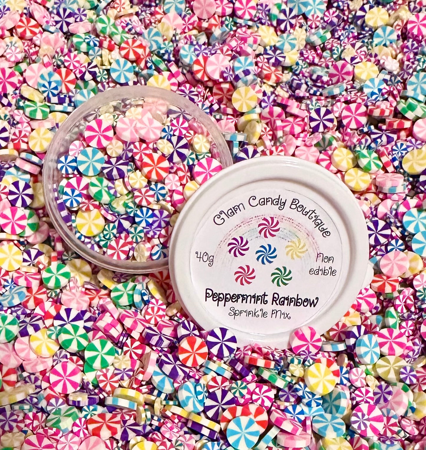 Rainbow Peppermint Sprinkles, Fake Peppermint Sprinkles