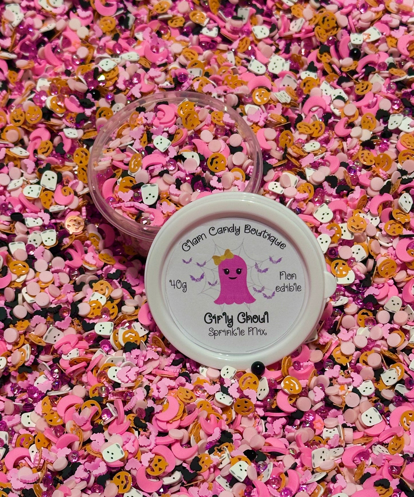 Girly Ghoul Sprinkles, Pink Halloween Sprinkles, Fake Sprinkles