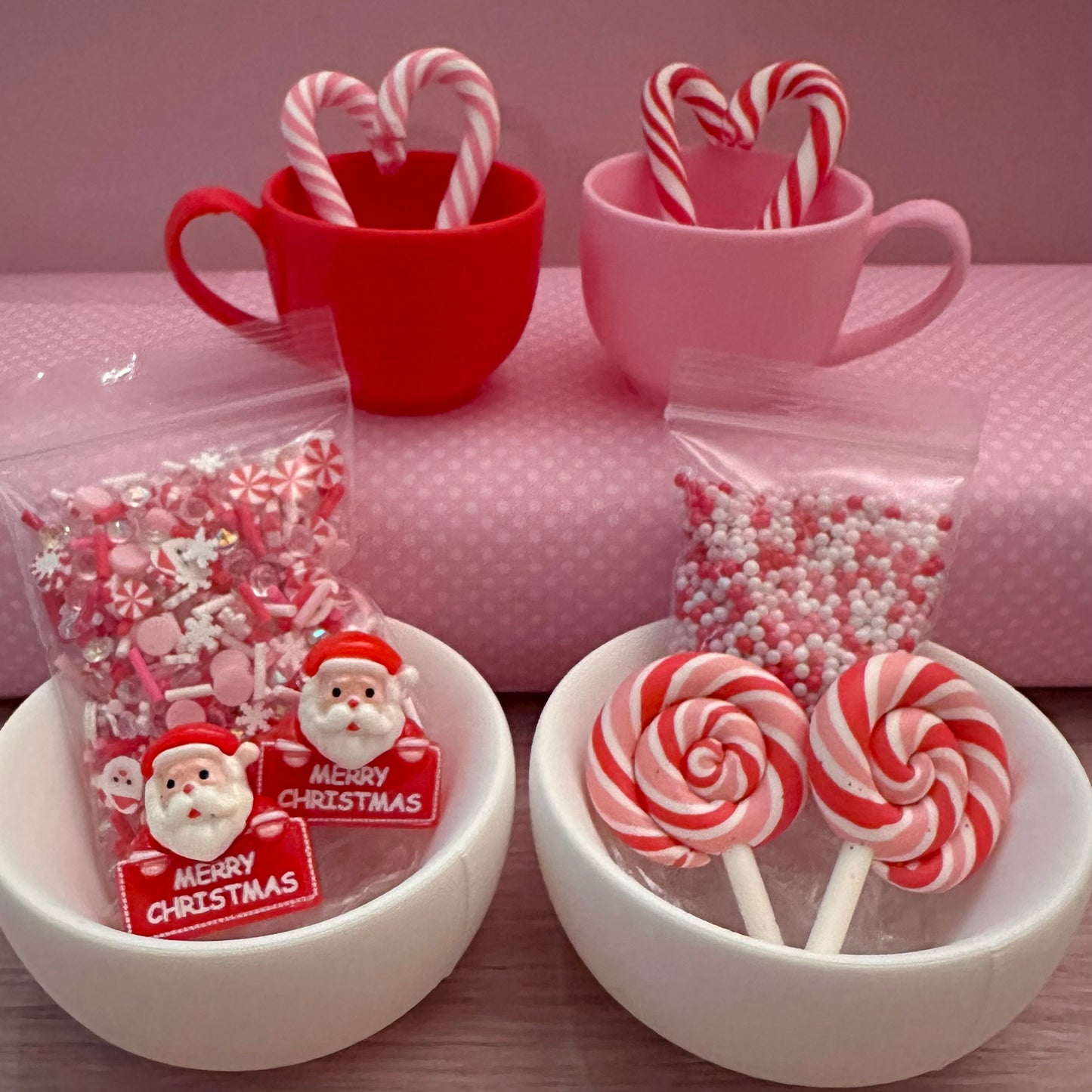 Cutie Cup Collection - Pink and Red Peppermint Santa Bundle