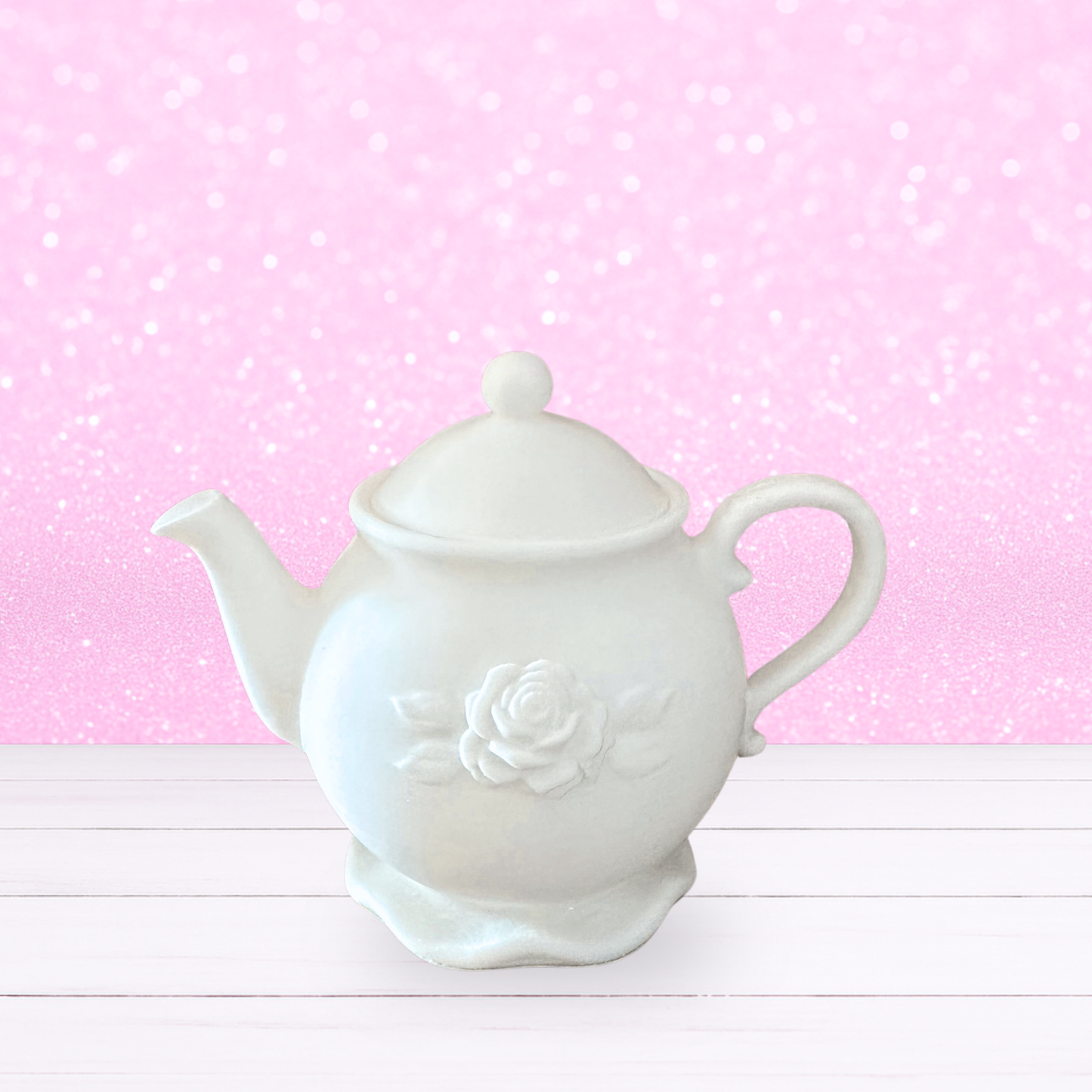 Tea Pot with Rose - Made To Order - Choice of Size
