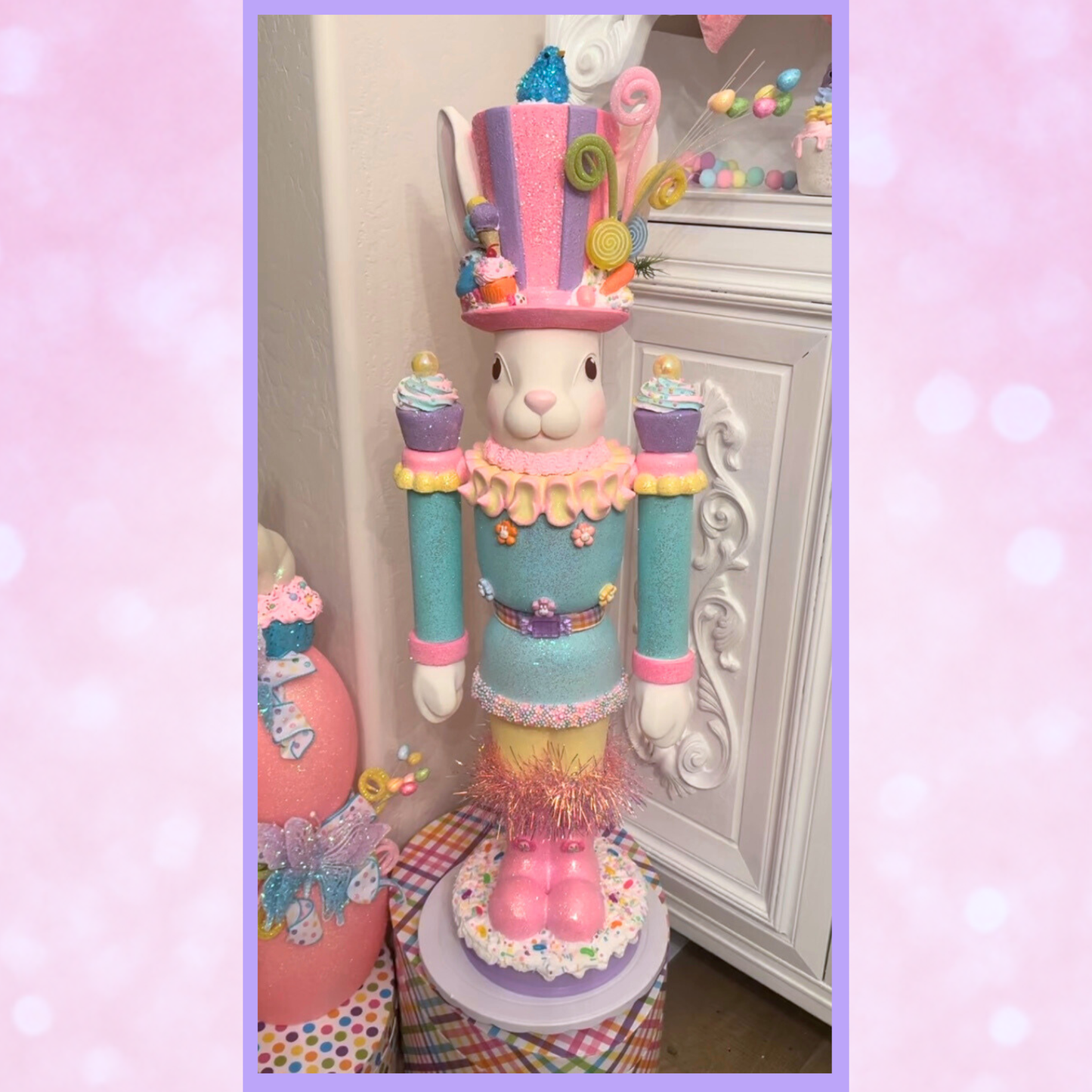3D Printed - Giant Bunny Nutcracker - Pre-Decorated