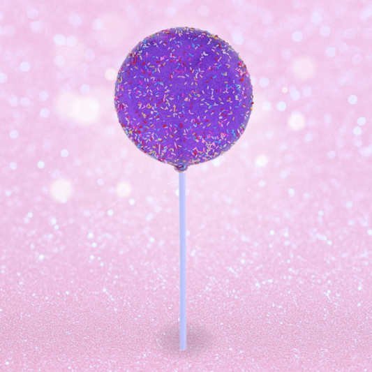Giant Fake Lollipop - Purple Glitter and Sprinkles