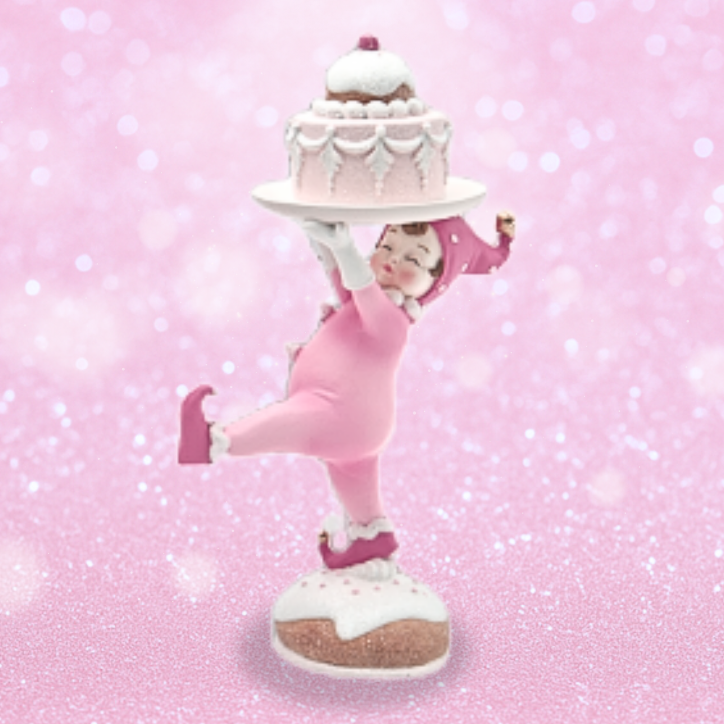 Set of 3 Pink Pastry Elves by December Diamonds