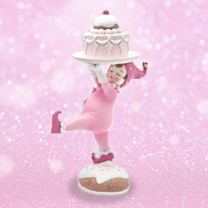 Set of 3 Pink Pastry Elves by December Diamonds