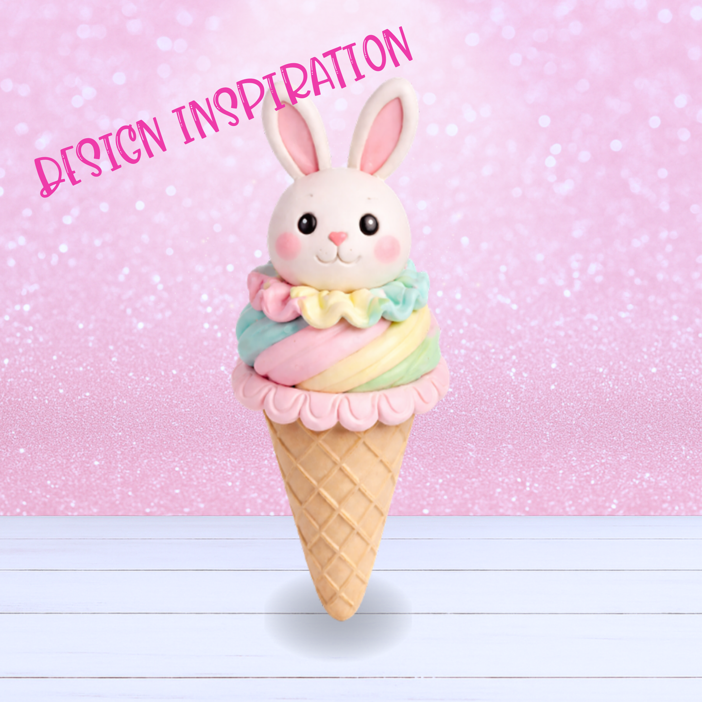 3D Mesh File - MEMBERS ONLY - Bunny Ice Cream Cone - Instant Download
