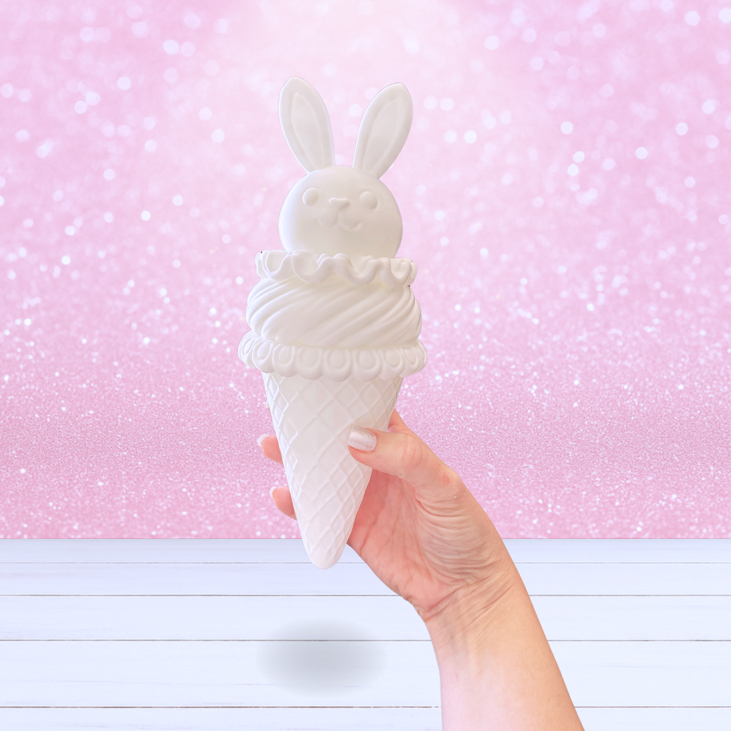 3D Mesh File - MEMBERS ONLY - Bunny Ice Cream Cone - Instant Download