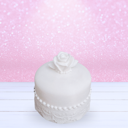 Fancy Petit Four Cake with Lace and Rose - Made To Order - Choice of Size