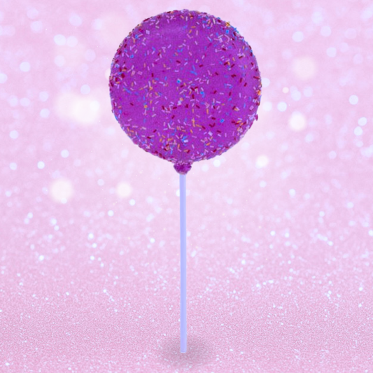 Giant Fake Lollipop - Fuchsia Glitter and Sprinkles