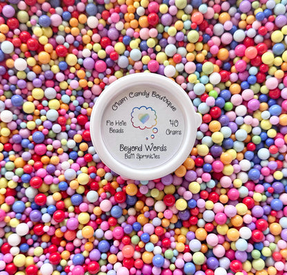Beyond Words, Rainbow Ball Sprinkles, Rainbow Fake Sprinkles, 40 Grams