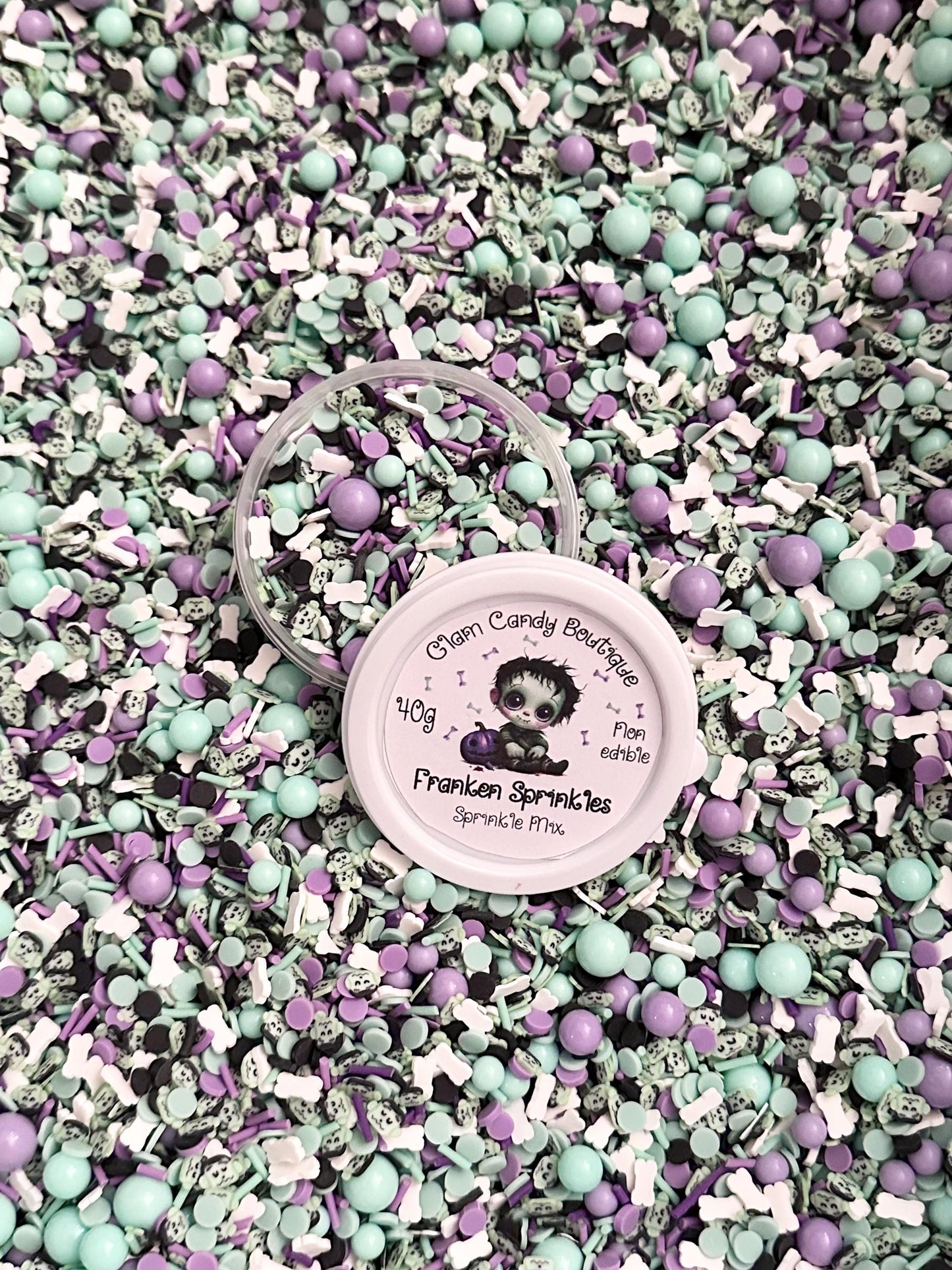 Franken Sprinkles, Fake HalloweenSprinkles, 40 Grams