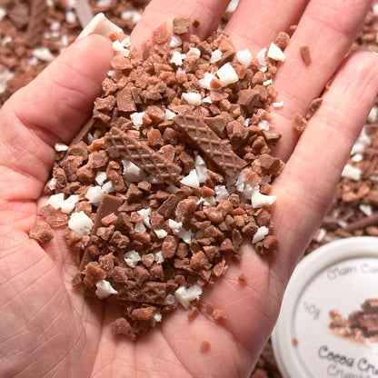 Fake Chocolate Crumbs, Fake Crumbles, Fake Chocolate Bits, Fake Chocolate Shavings, Cocoa Crunch Crumblez