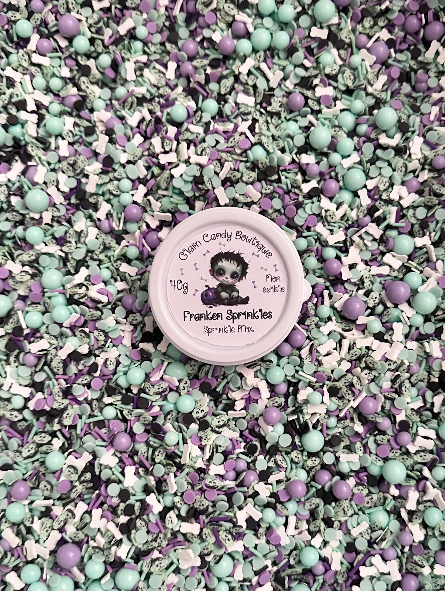 Franken Sprinkles, Fake HalloweenSprinkles, 40 Grams