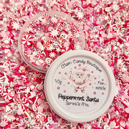 Peppermint Santa Sprinkles, Fake Pink Christmas Sprinkles