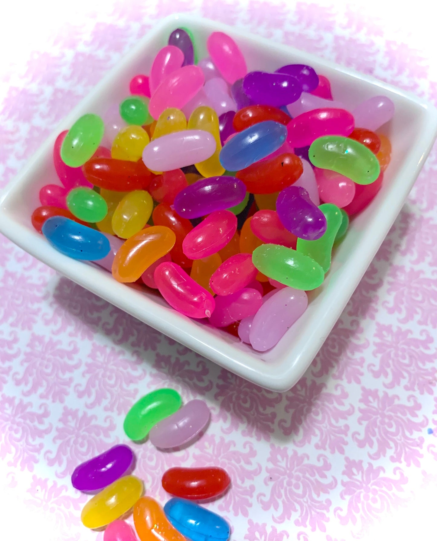 Fake Jelly Beans, Faux Jelly Beans, Jelly Bean Cabochons, Choice of 2 Sizes, Set of 27