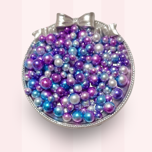 No Hole Pearls, Mermaid Rainbow Pearls, Rainbow Gradient Pearls, Mixed Sizes with No Hole, 40 Grams